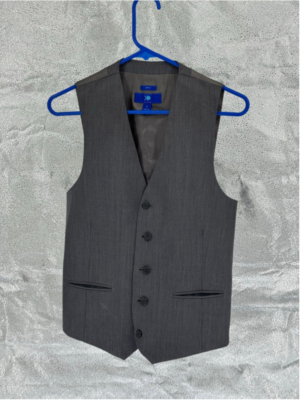Men's Egara Slim Fit Vest, Size S, Grey